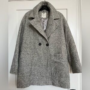 Avec Les Filles Gray Wool-Blend Pea Coat